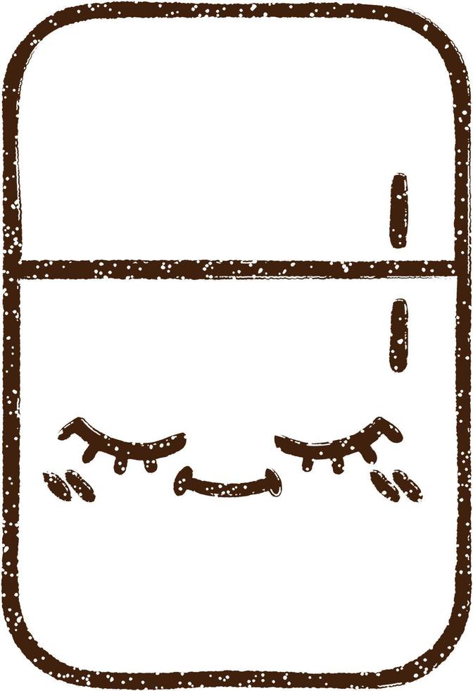Refrigerator Charcoal Drawing vector