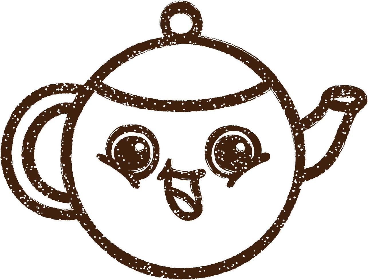 Teapot Charcoal Drawing vector