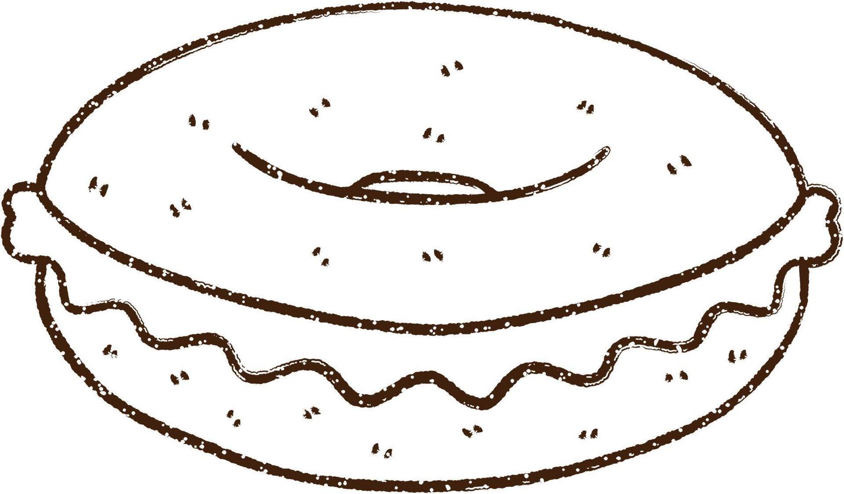 Bagel Charcoal Drawing vector