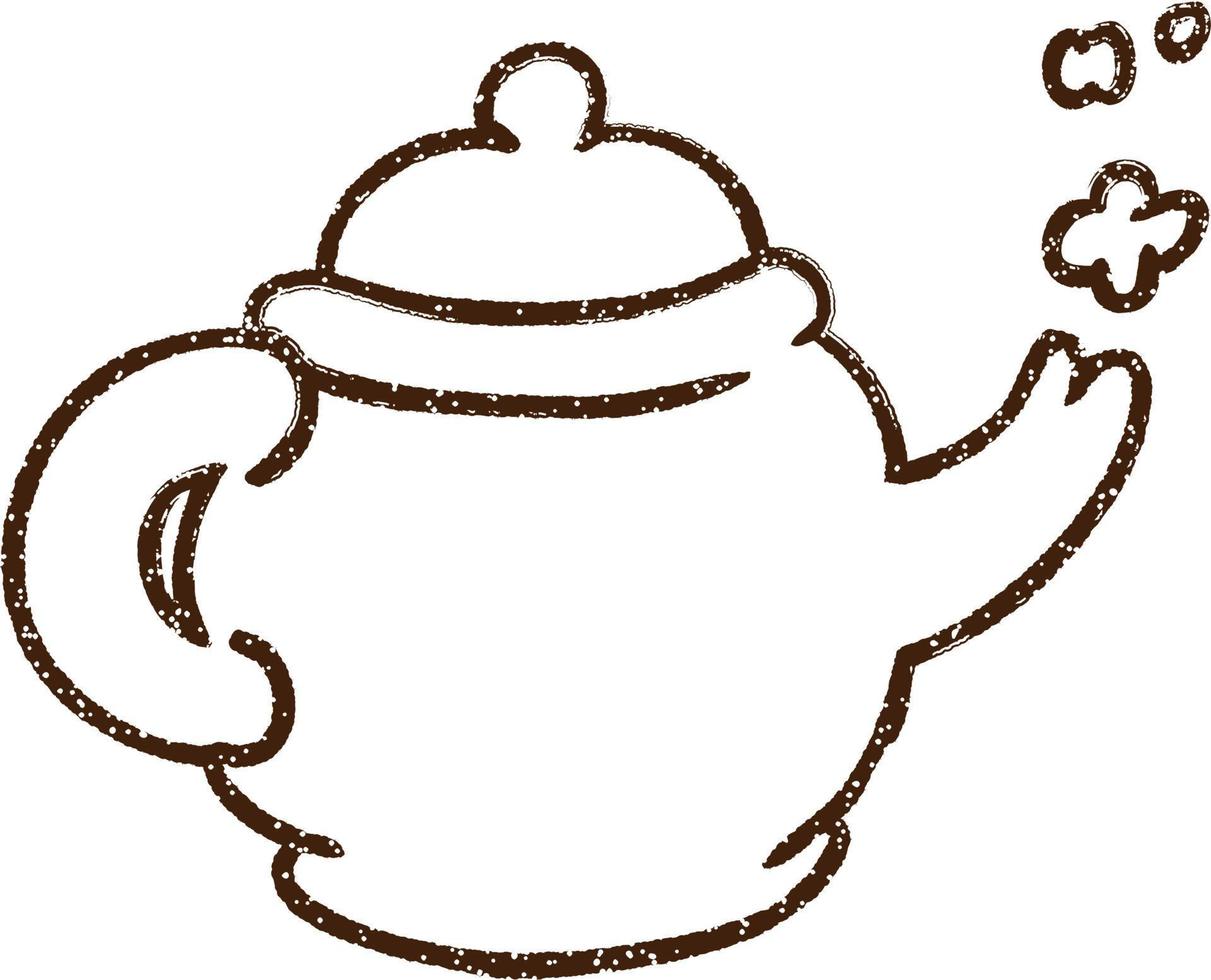 Teapot Charcoal Drawing vector