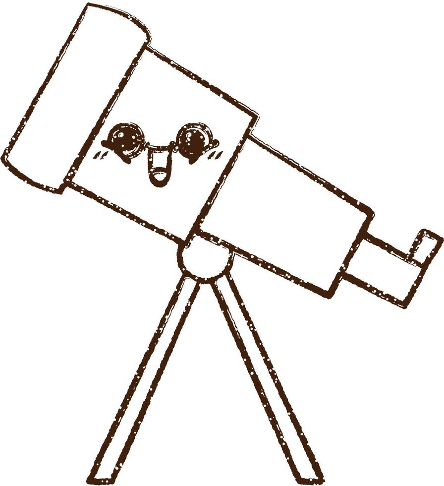 Telescope Charcoal Drawing vector