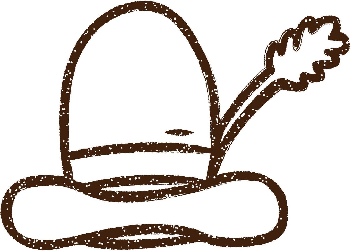 Farmer Hat Charcoal Drawing vector