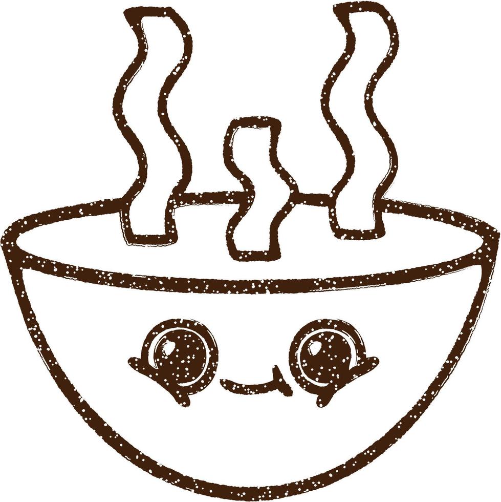 Hot Soup Charcoal Drawing vector