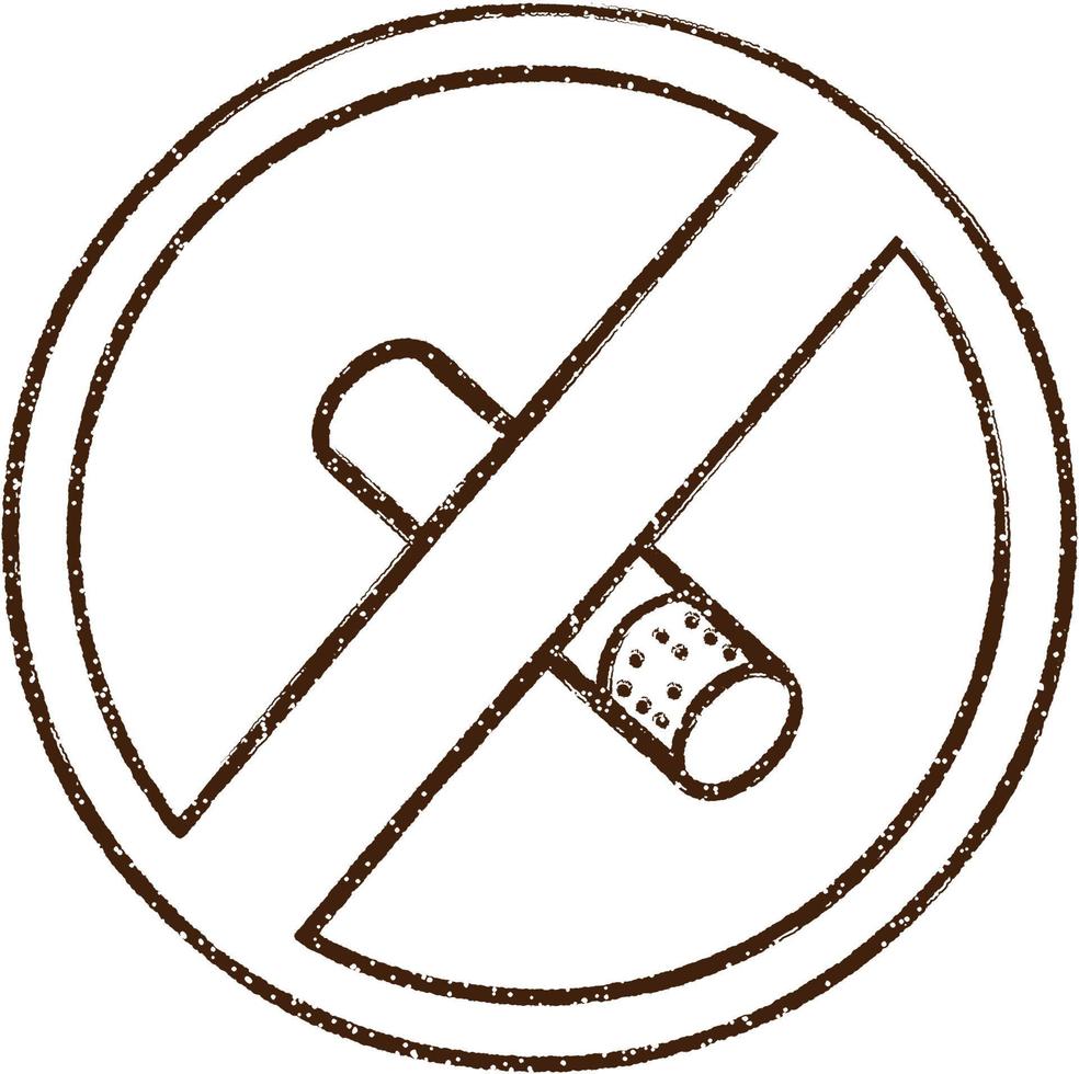 No Smoking Charcoal Drawing vector