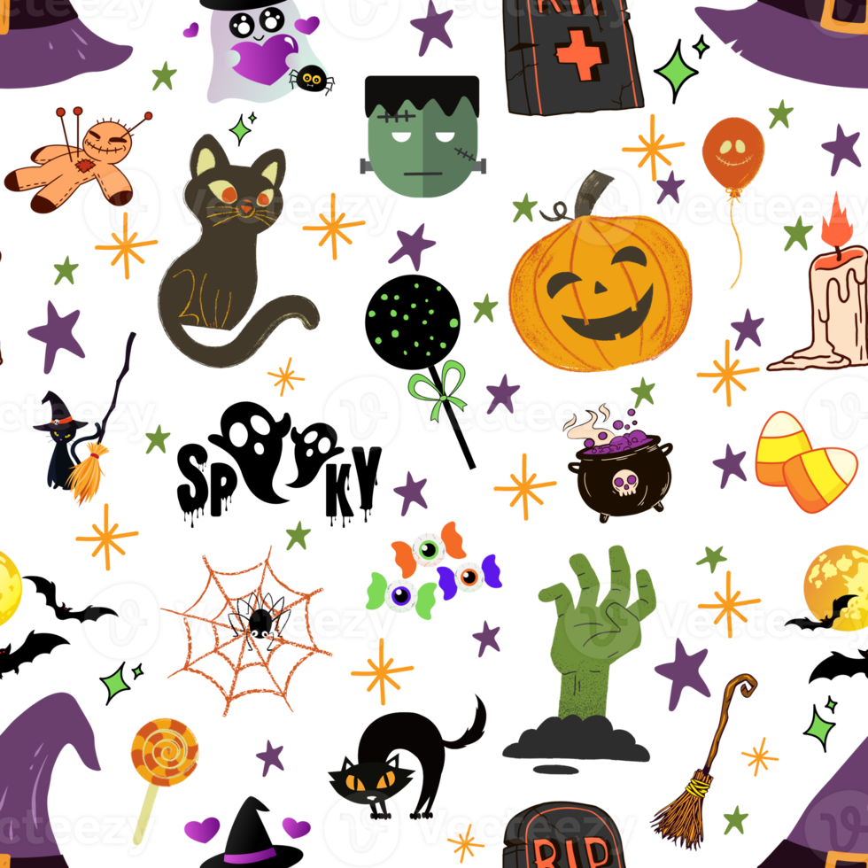 halloween sömlös transparent bakgrund png