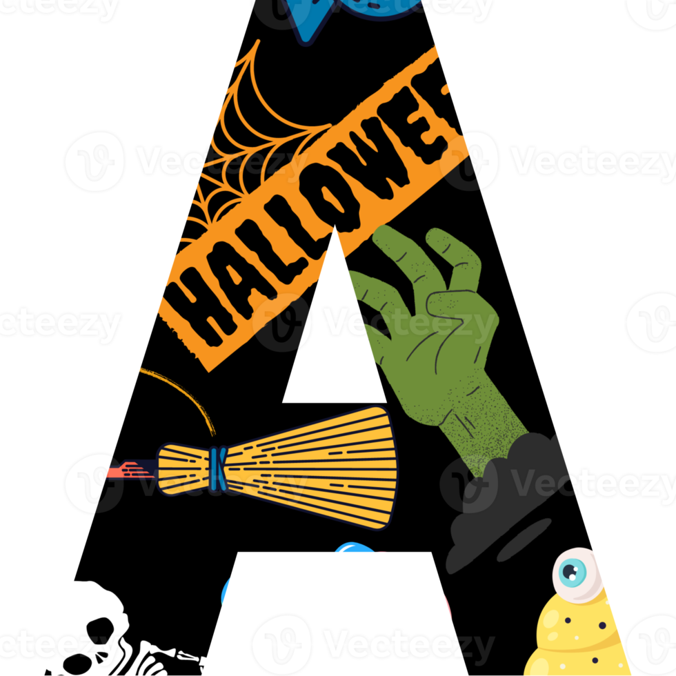 halloween alphabet and number png