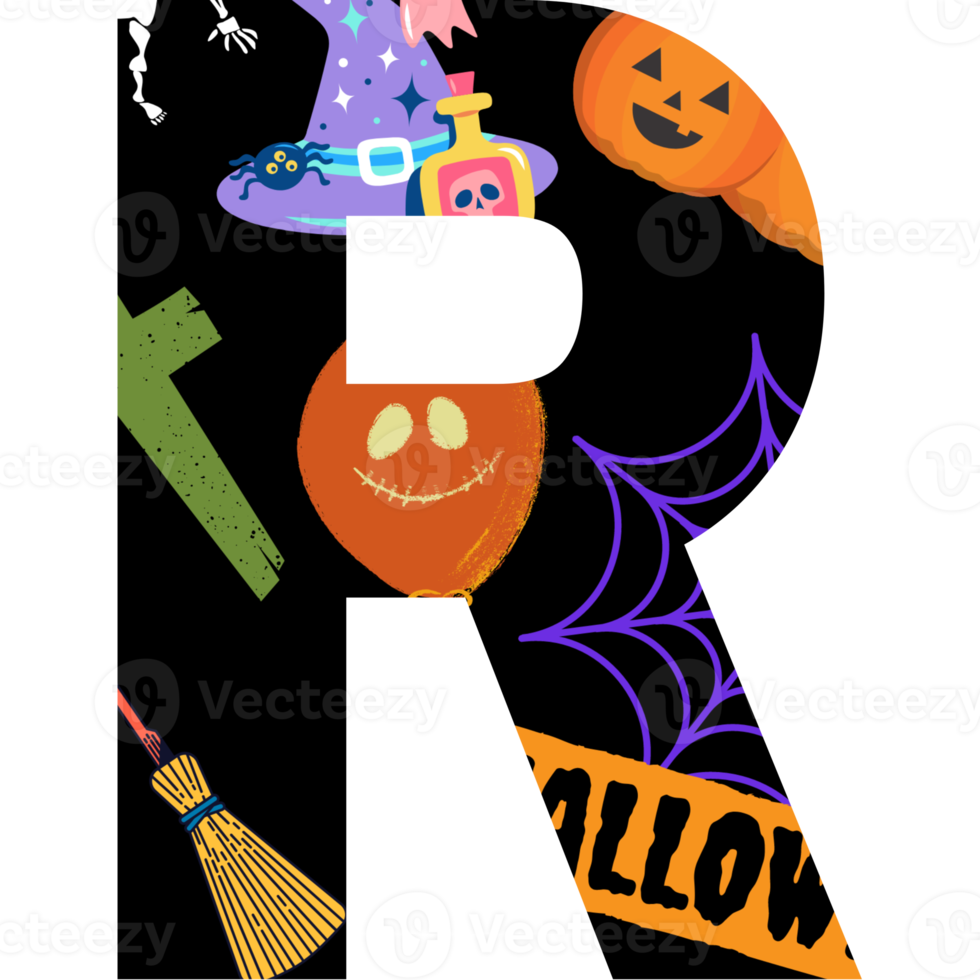 halloween alphabet and number png