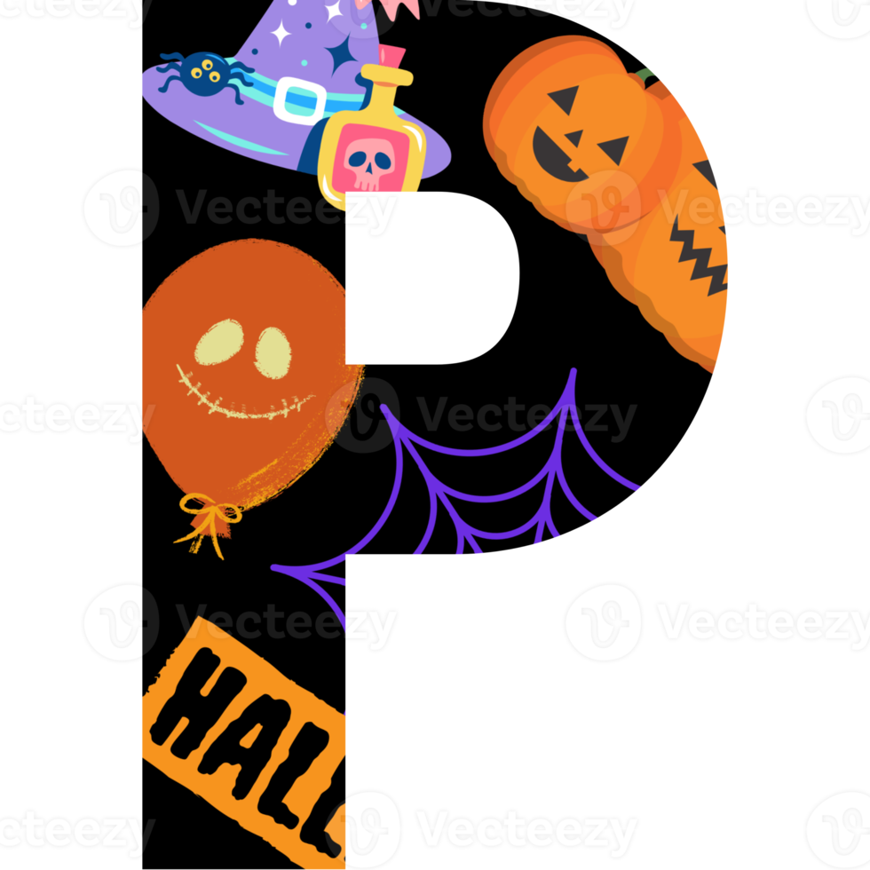 halloween alphabet and number png
