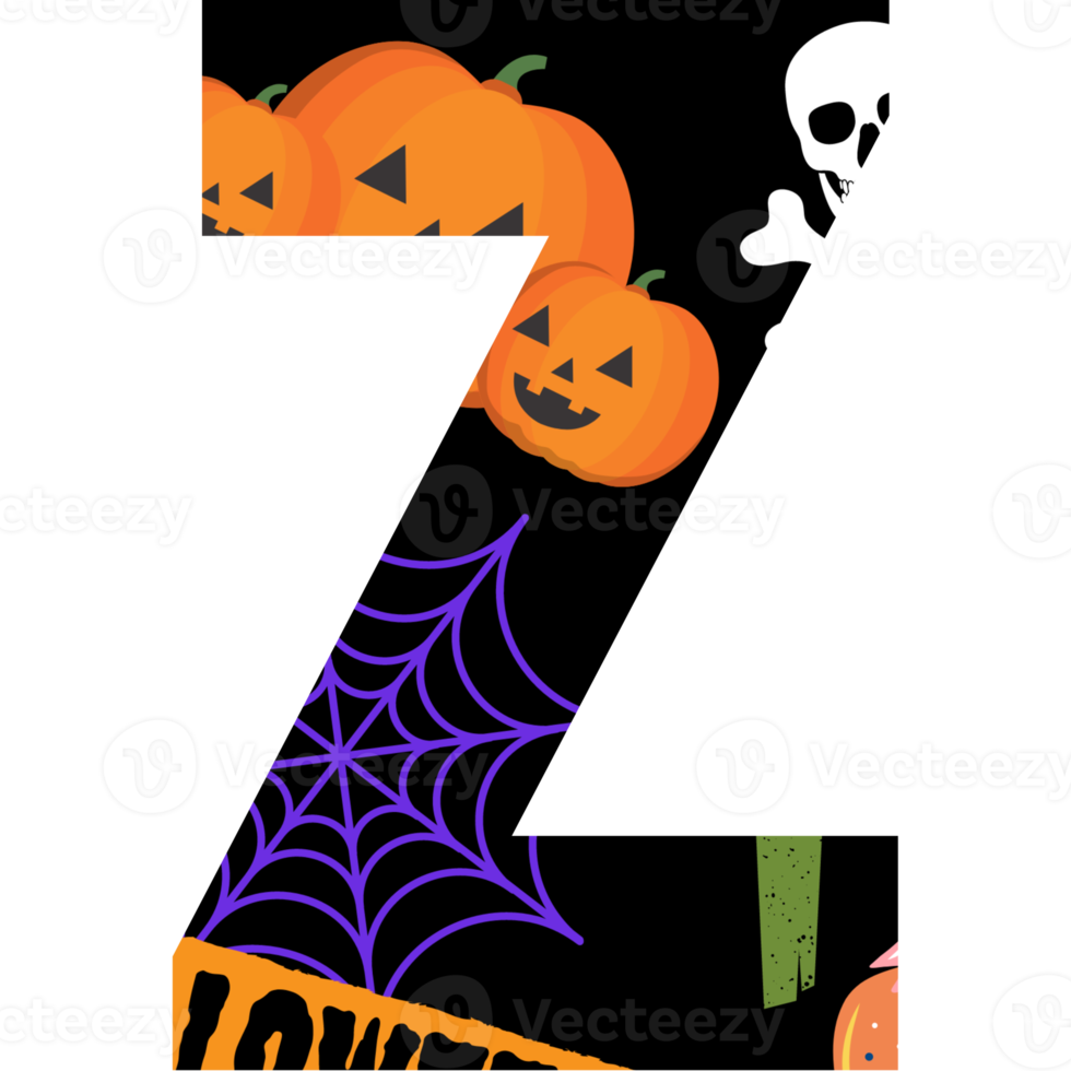 halloween alphabet and number png