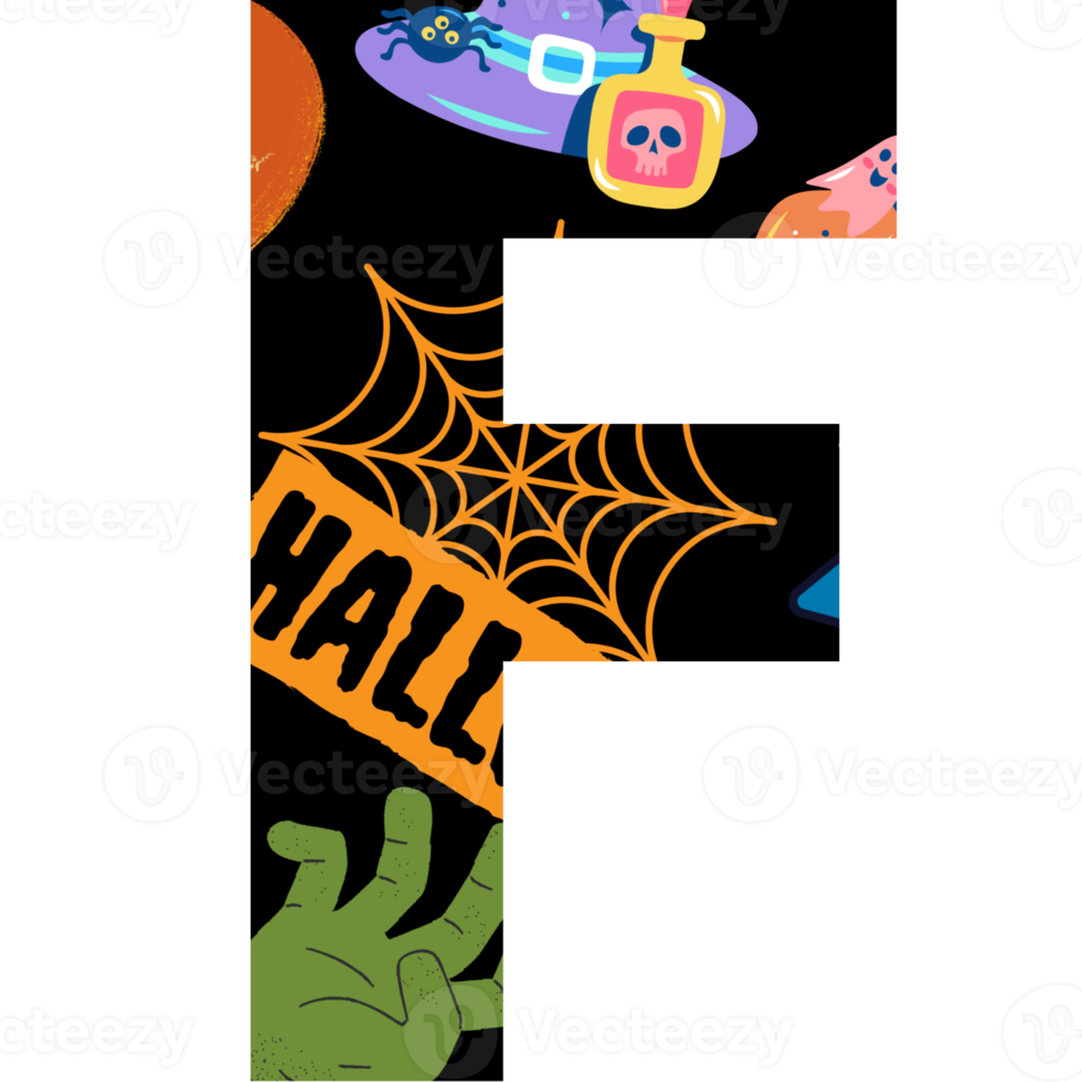 halloween alphabet and number png