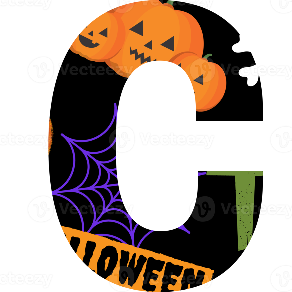 halloween alphabet and number png