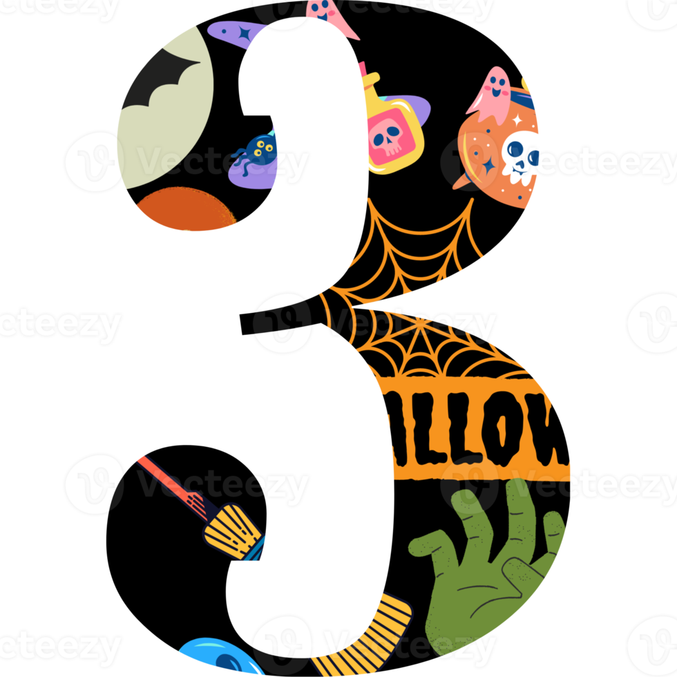 halloween alphabet and number png