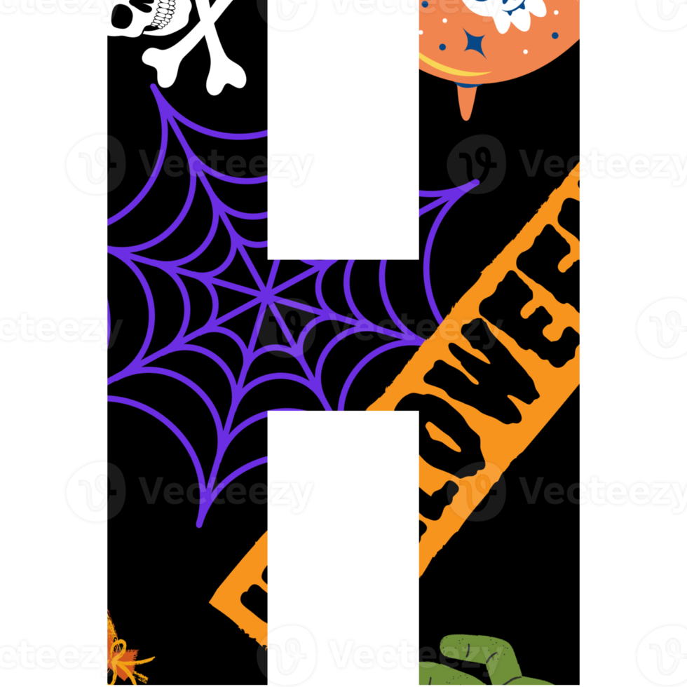 halloween alphabet and number png