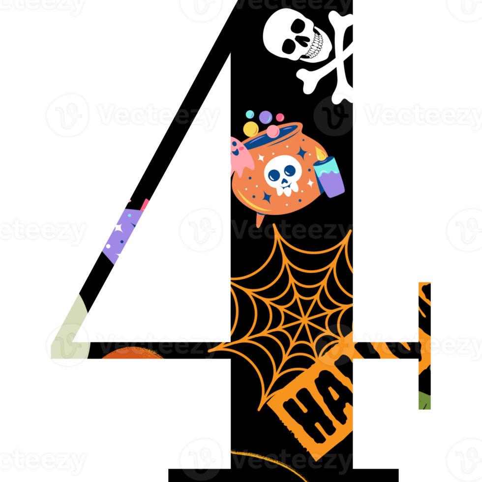 halloween alphabet and number png