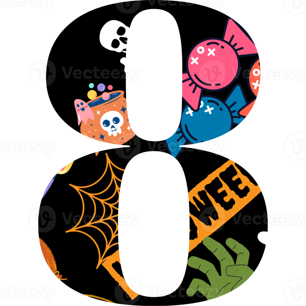 halloween alphabet and number png