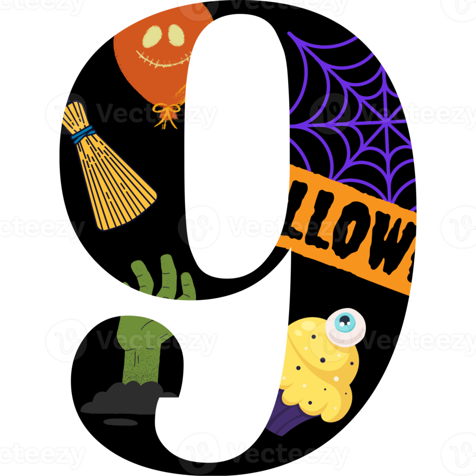 halloween alphabet and number png