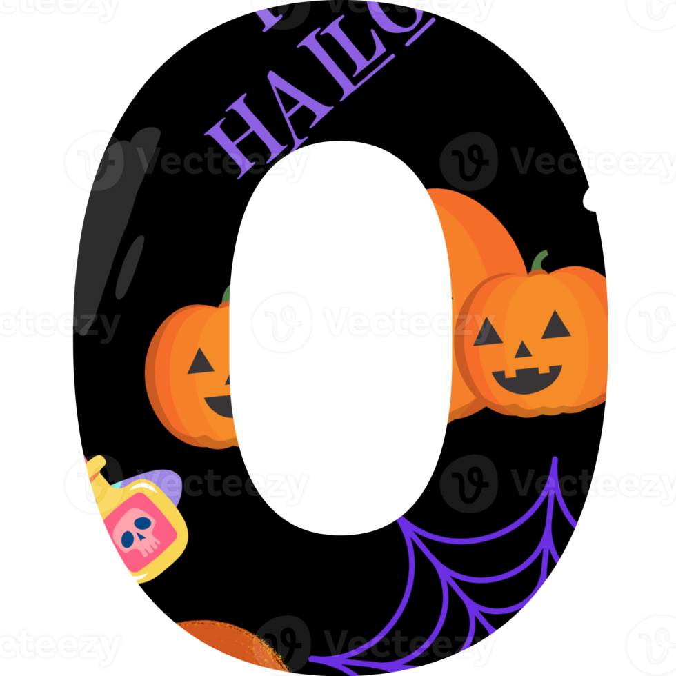 halloween alphabet and number png