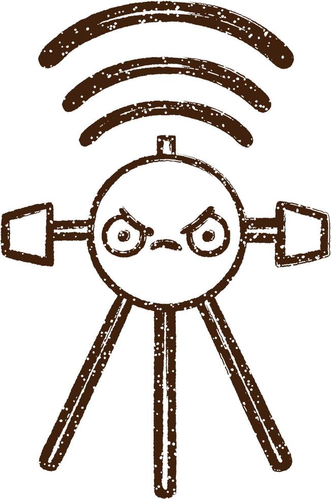 Satellite Charcoal Drawing vector