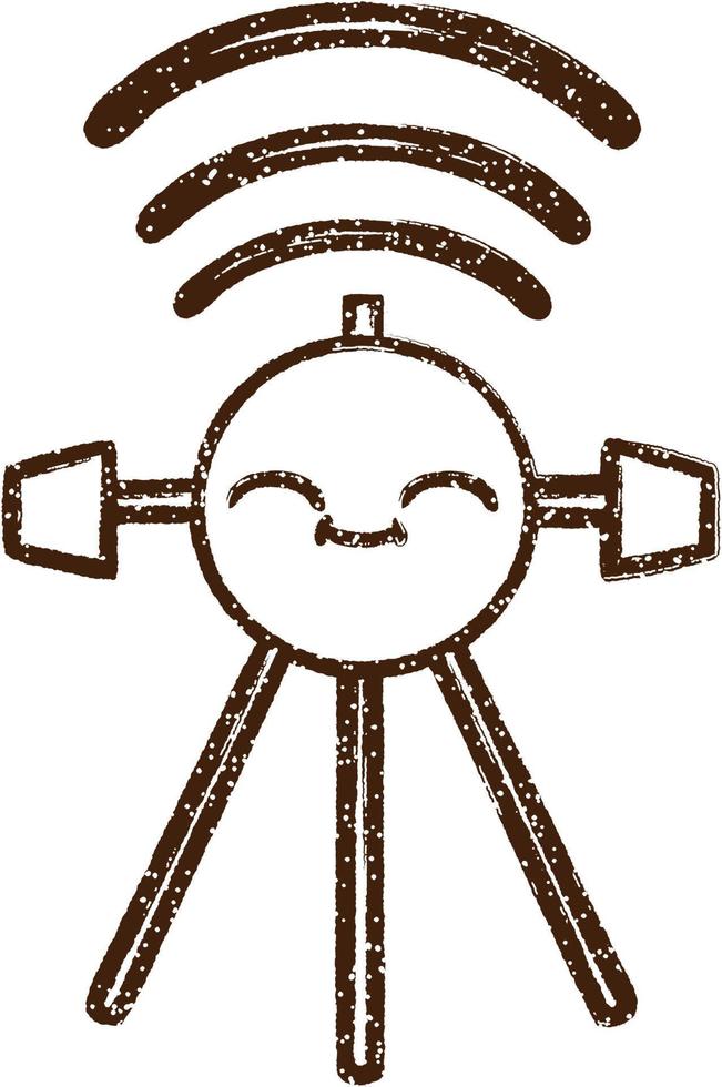 Satellite Charcoal Drawing vector