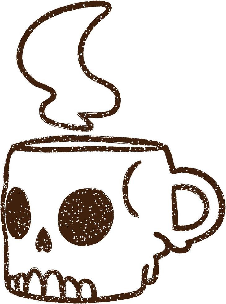 Skull Mug Charcoal Drawing vector