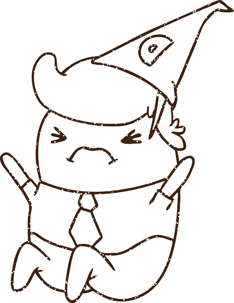 Foolish Boss Charcoal Drawing vector