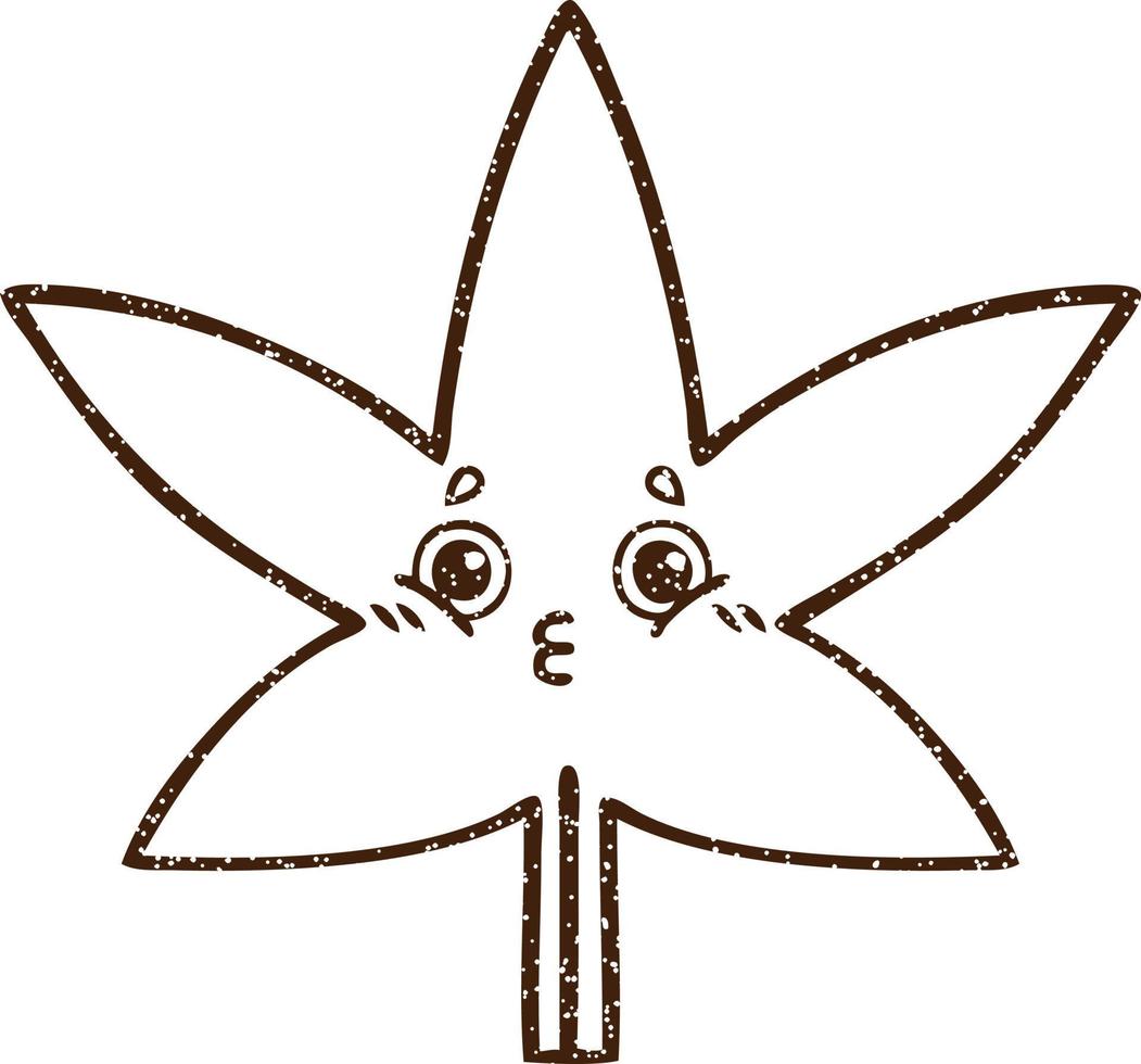 Leaf Charcoal Drawing vector