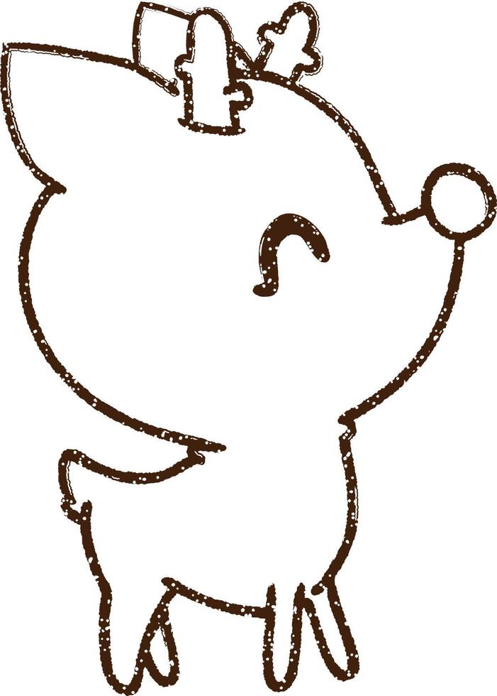 Reindeer Charcoal Drawing vector