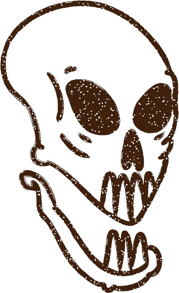 Spooky Skull Charcoal Drawing 9592687 Vector Art at Vecteezy