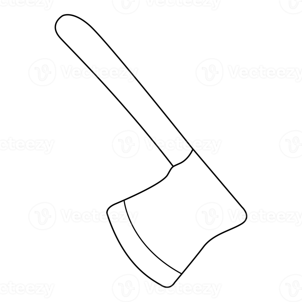 Axe outline vector on transparent background png