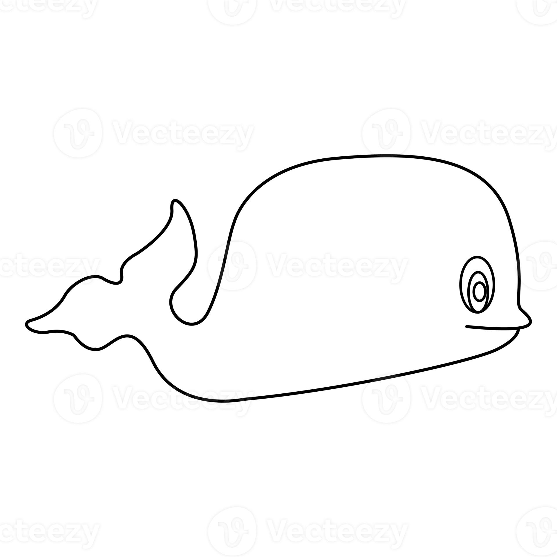 Whale outline vector cartoon design on transparent background 9592737 PNG