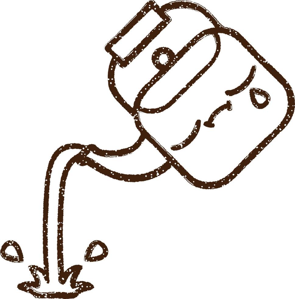 Pouring Kettle Charcoal Drawing vector