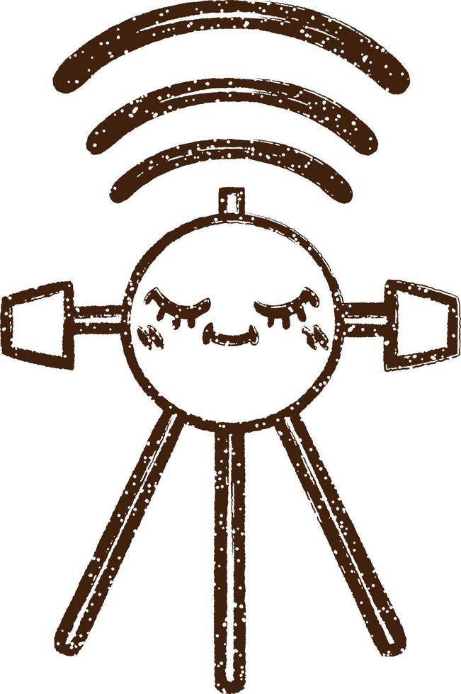 Satellite Charcoal Drawing vector