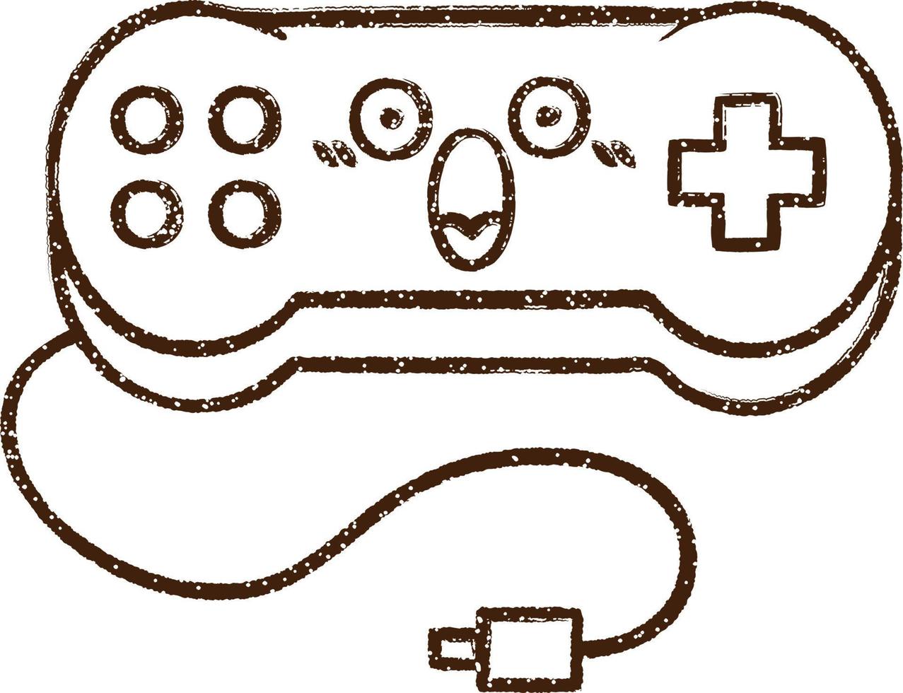 Console Controller Charcoal Drawing vector