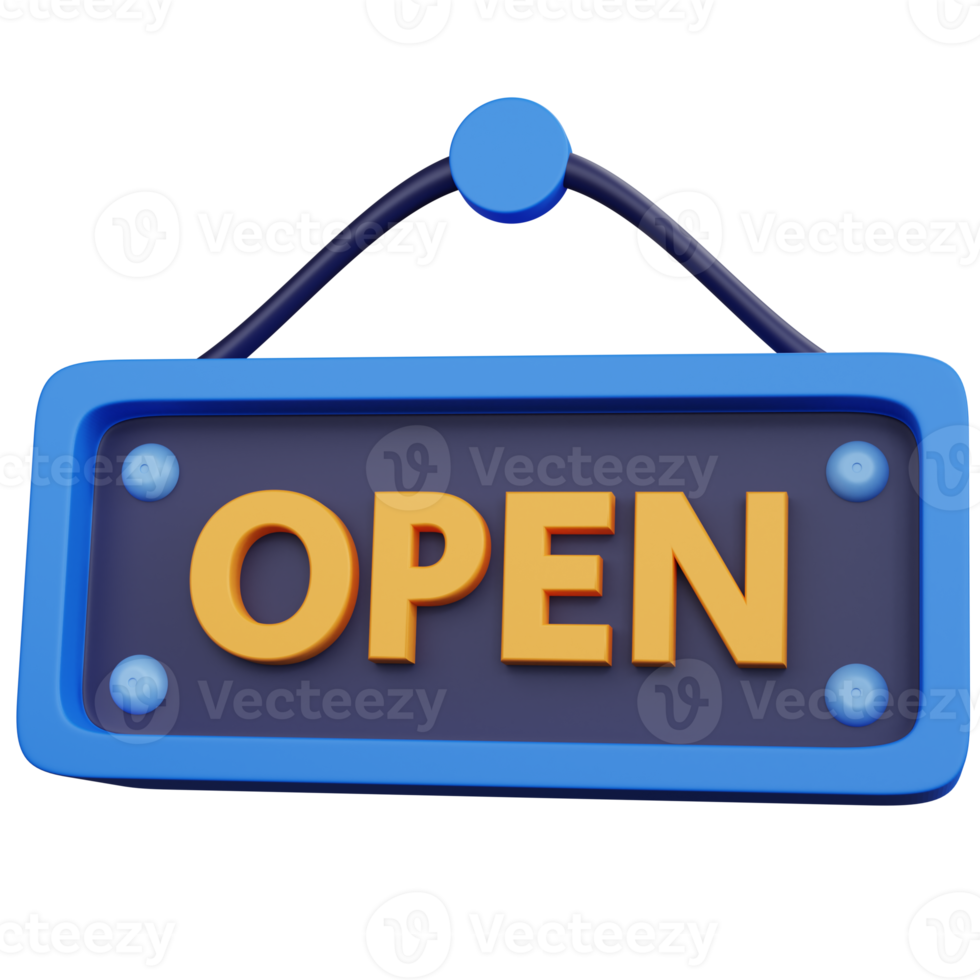 3d rendering open blue board isolated png