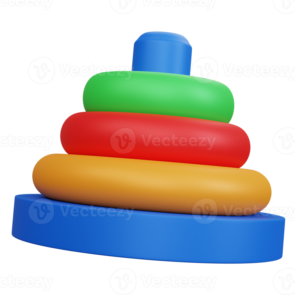 3d rendering toys ring pyramid isolated png