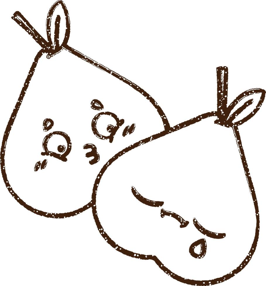 Pears Charcoal Drawing vector