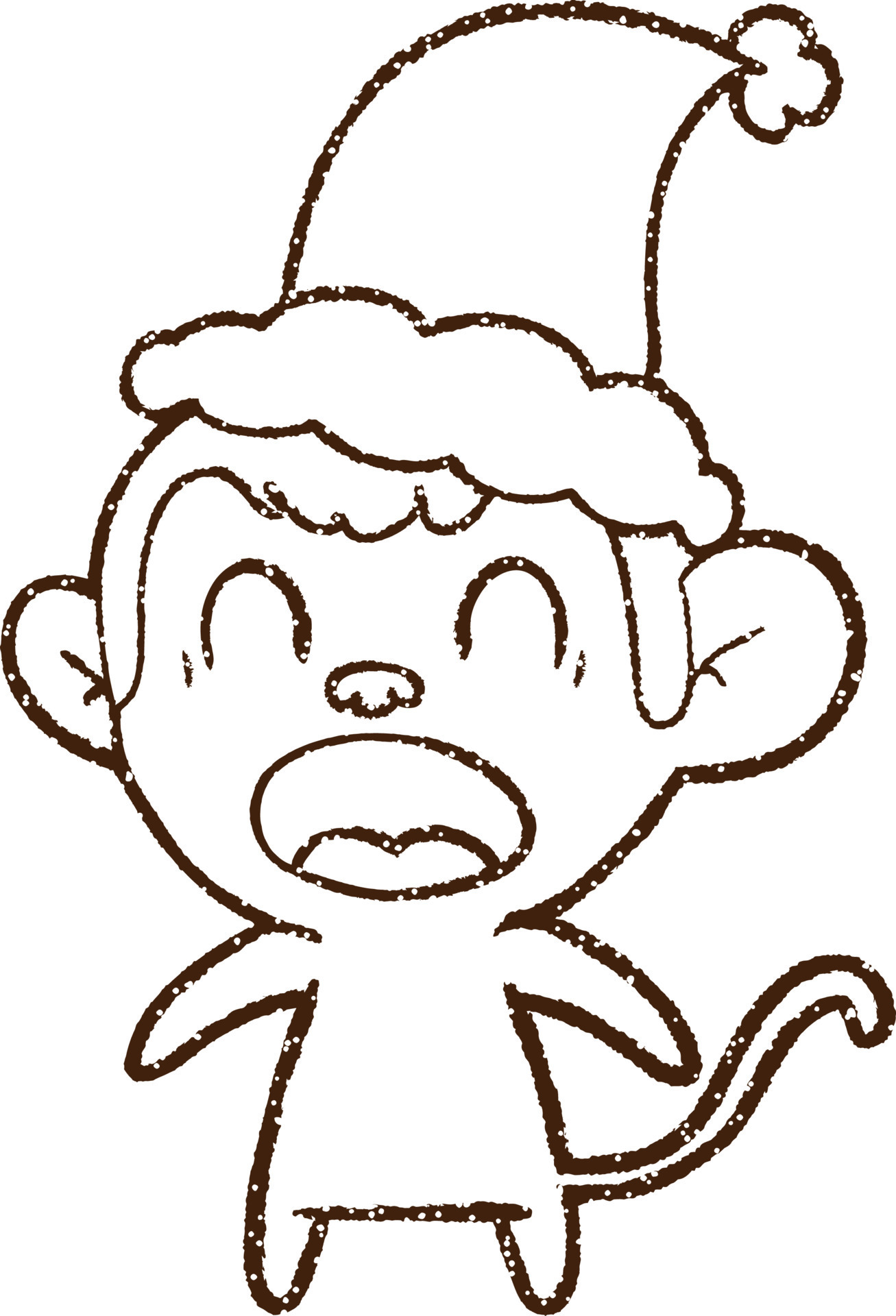 Christmas Monkey Charcoal Drawing 9593071 Vector Art at Vecteezy