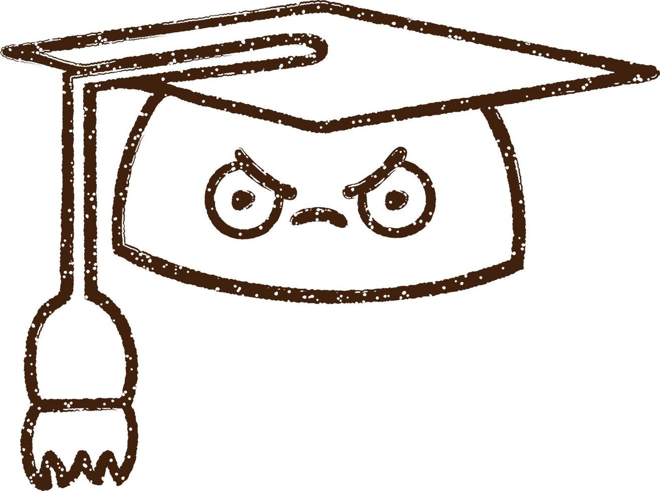 Graduation Cap Charcoal Drawing vector