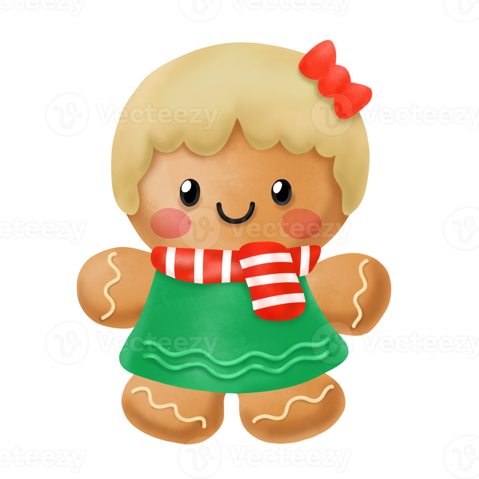 peperkoek aquarel clipart, vrolijk kerstfeest png