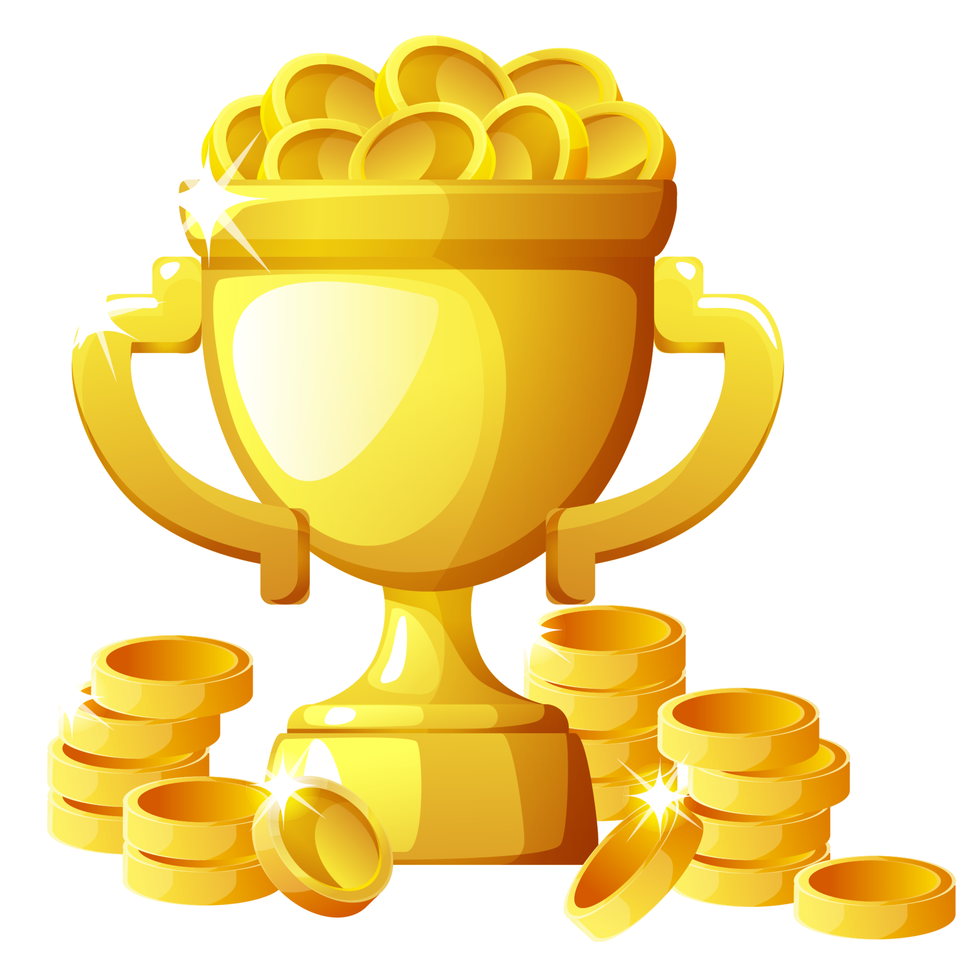 gold cup with coins for the winner 9593328 PNG