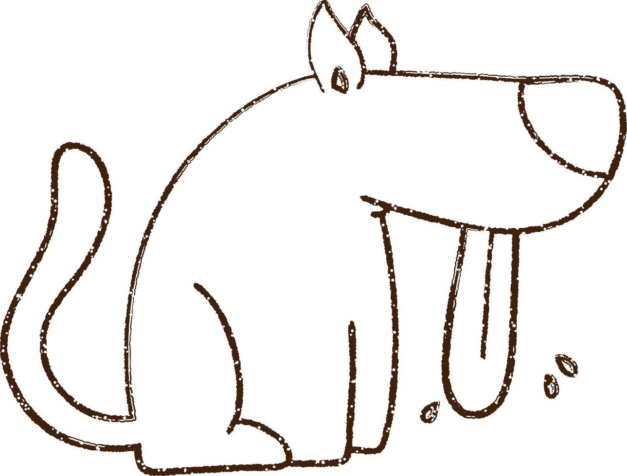Panting Dog Charcoal Drawing vector