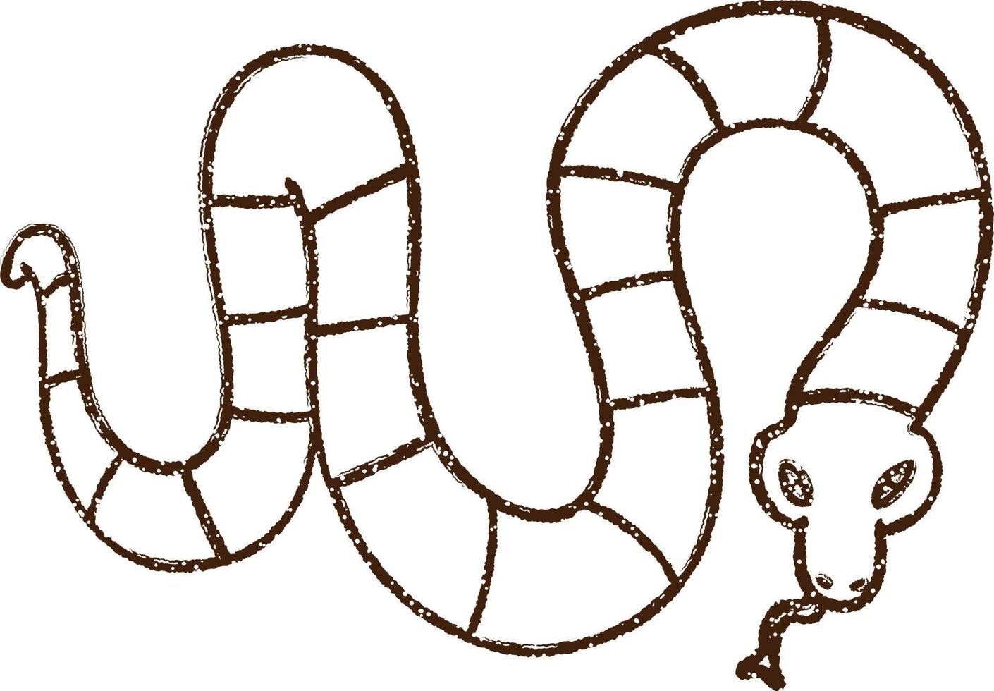 Hissing Snake Charcoal Drawing vector