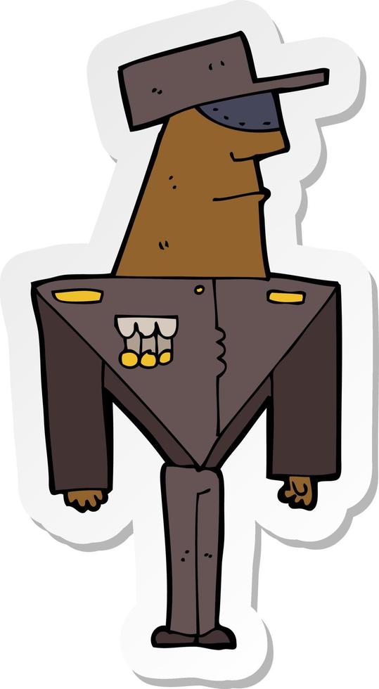 sticker of a cartoon guard vector