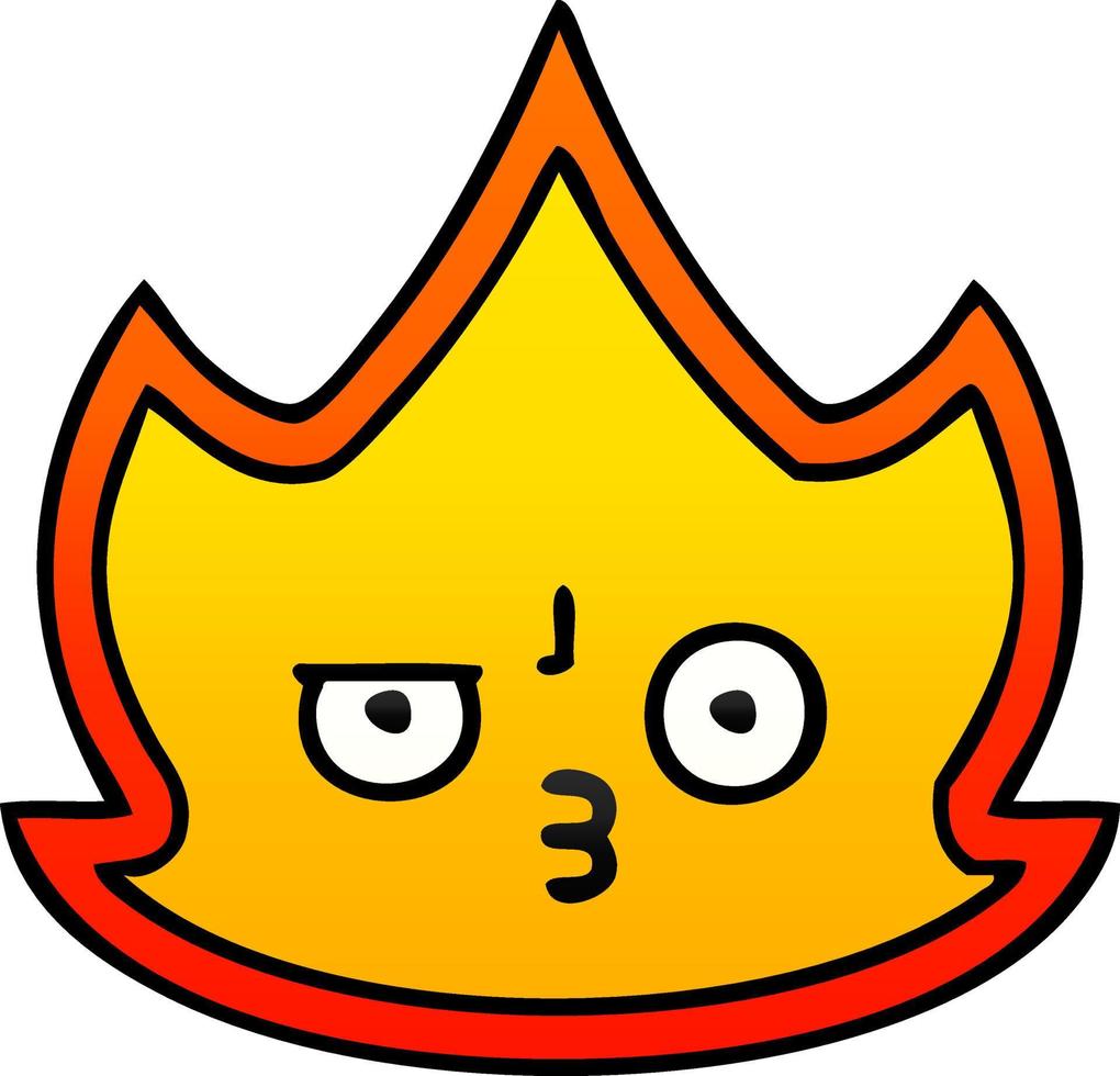 gradient shaded cartoon fire flame vector