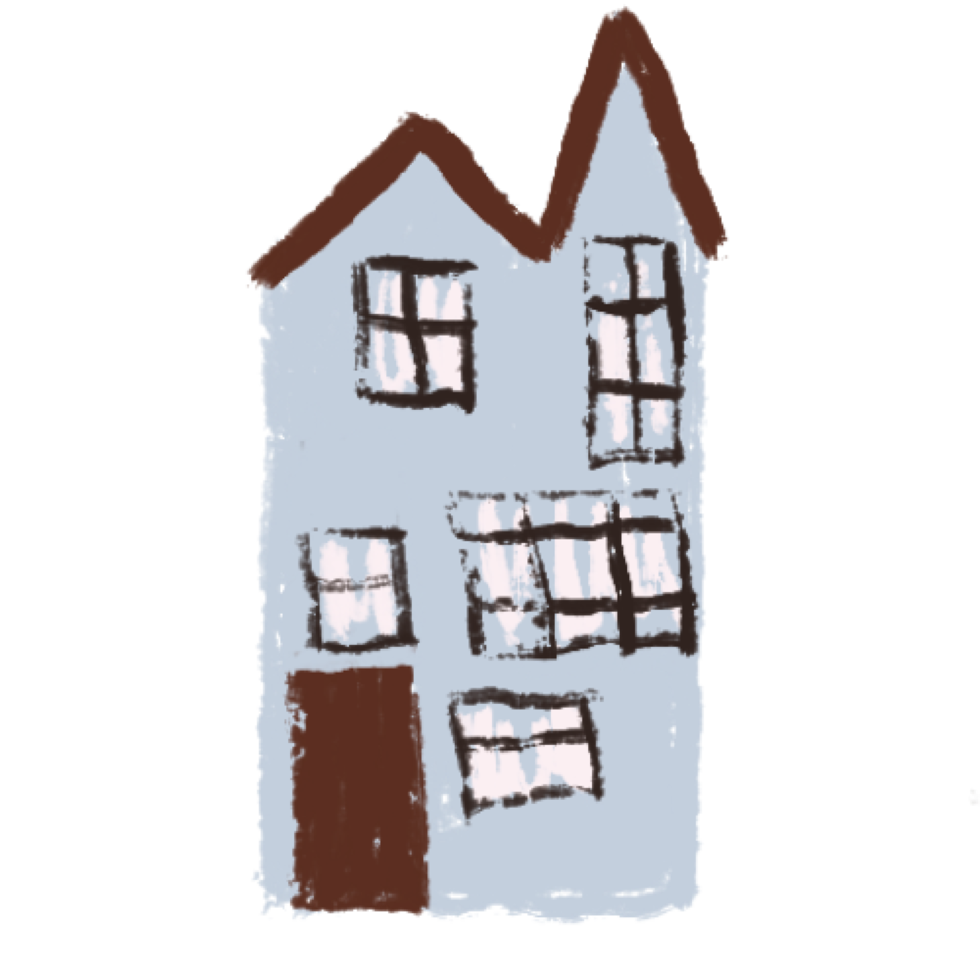 House painted in watercolor. png