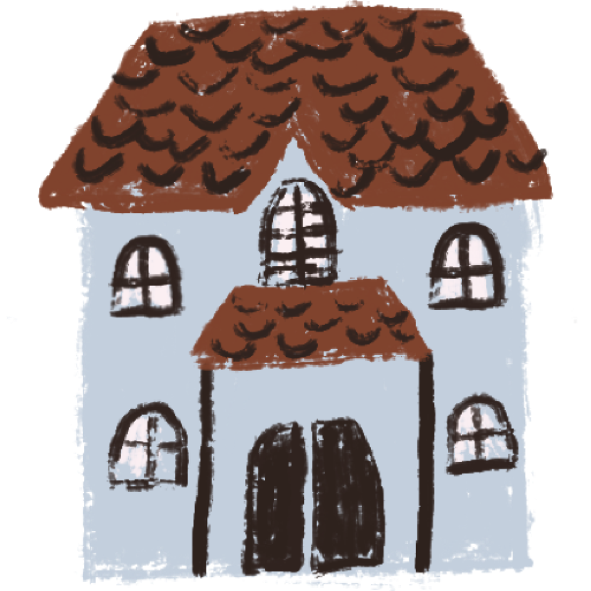 House painted in watercolor. 9593684 PNG