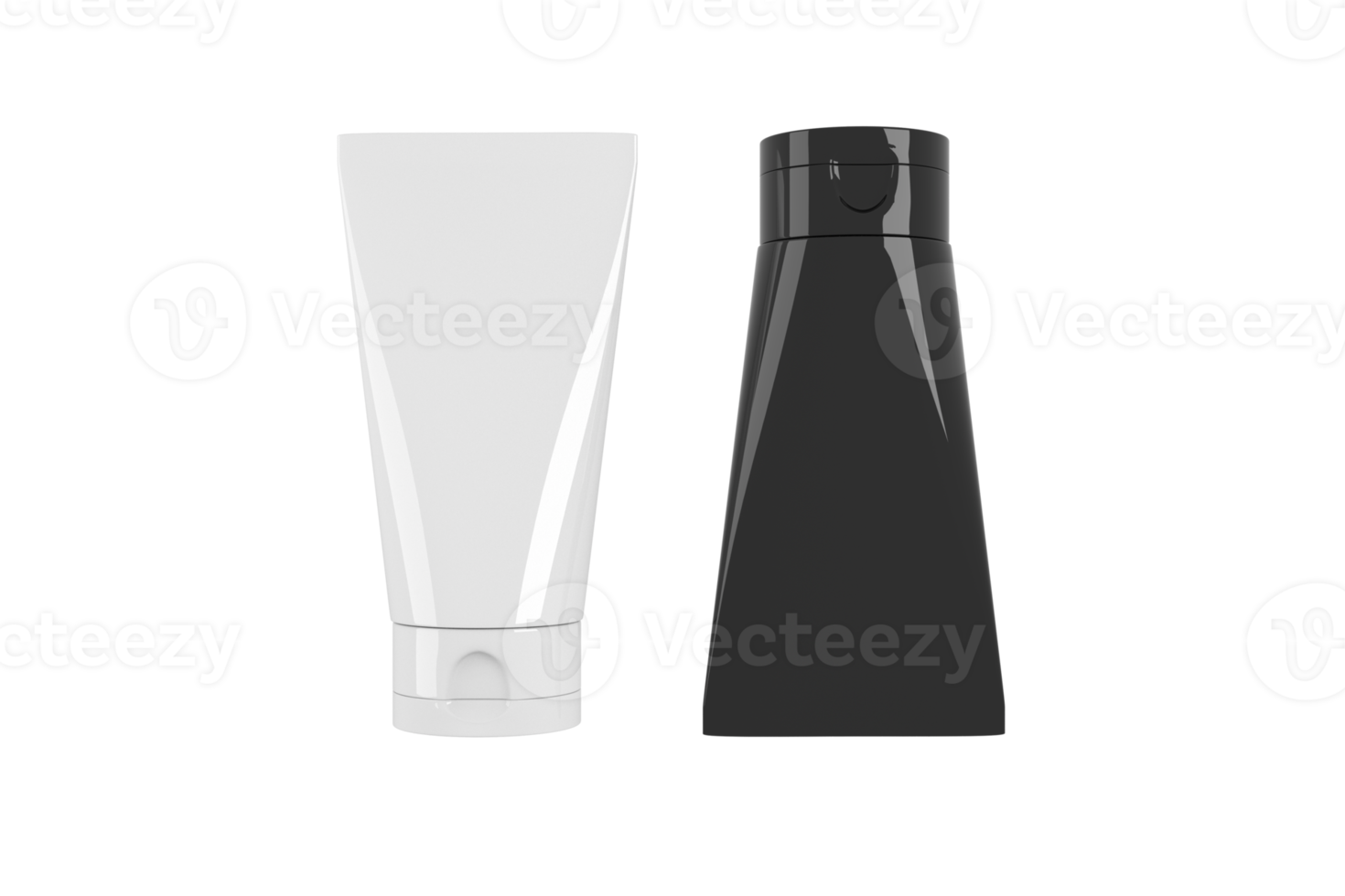 Mockup of cream tube white and black 3d render png