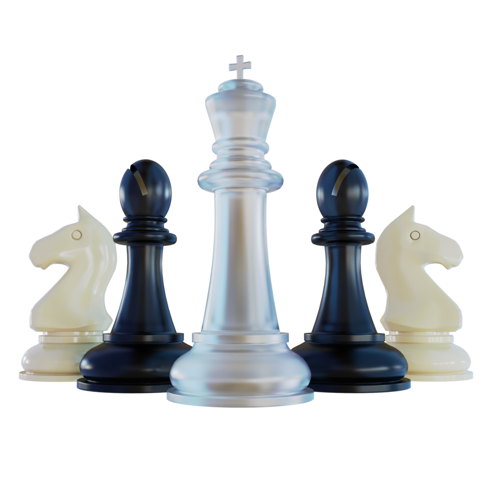 composition d'échecs rendu 3d png