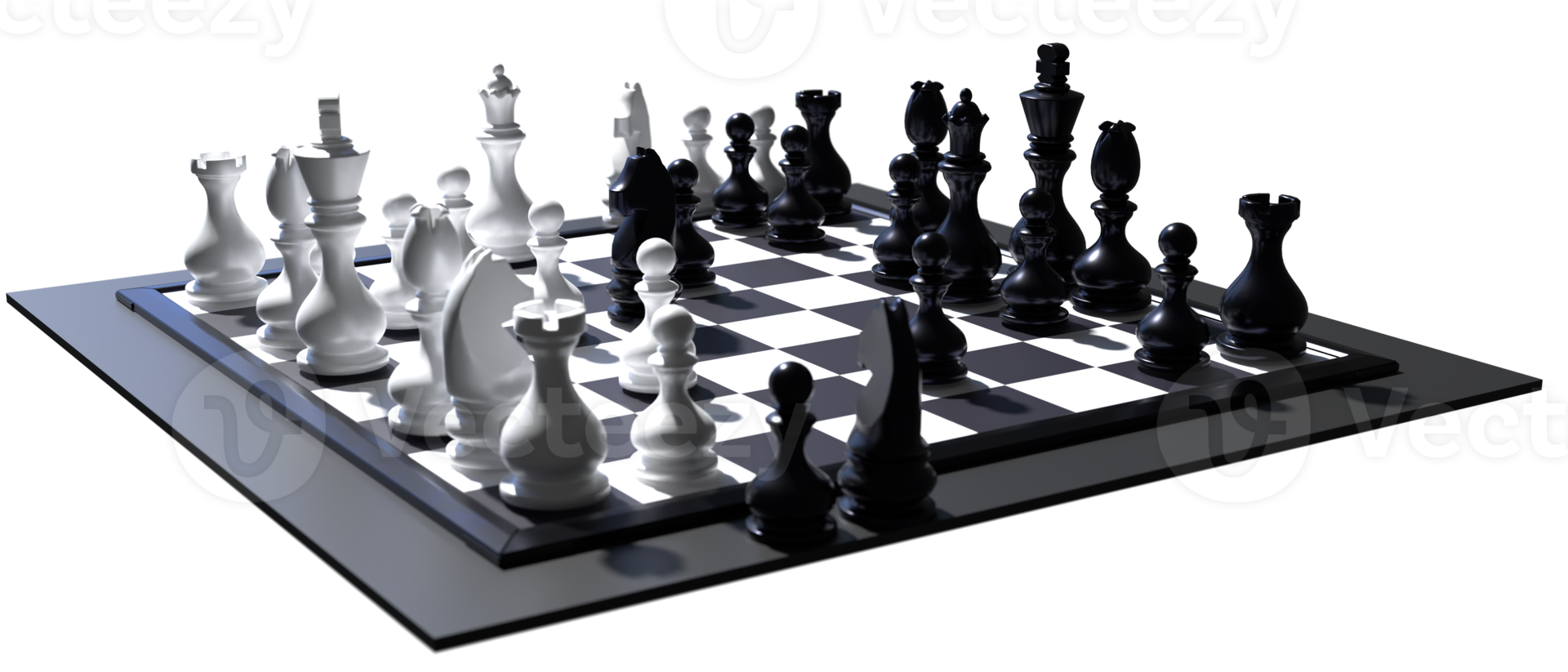 composition d'échecs rendu 3d png