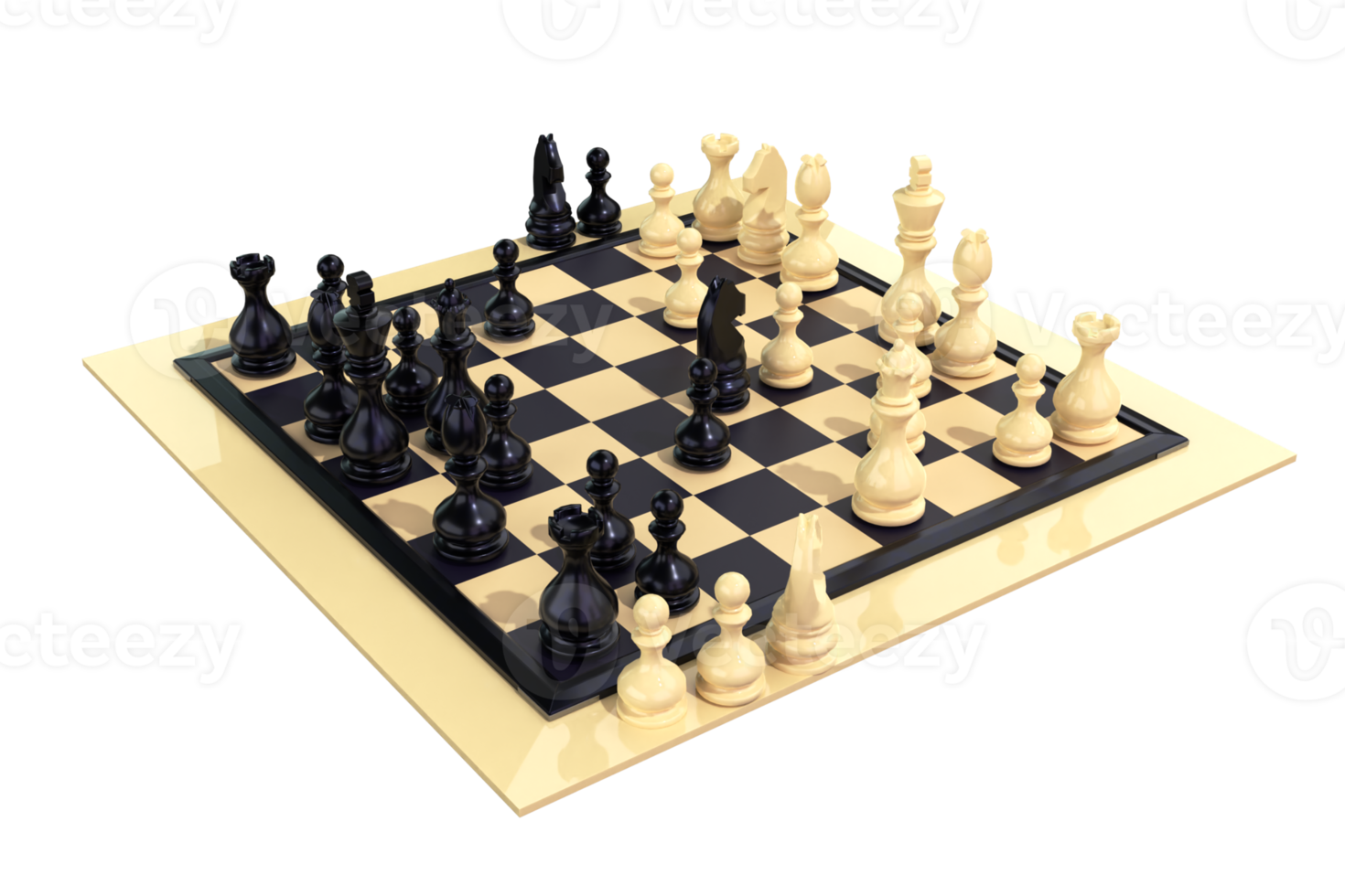 composition d'échecs rendu 3d png